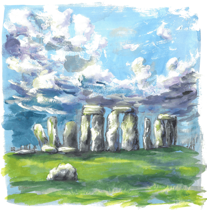 Stonehenge on a Cloudy Day