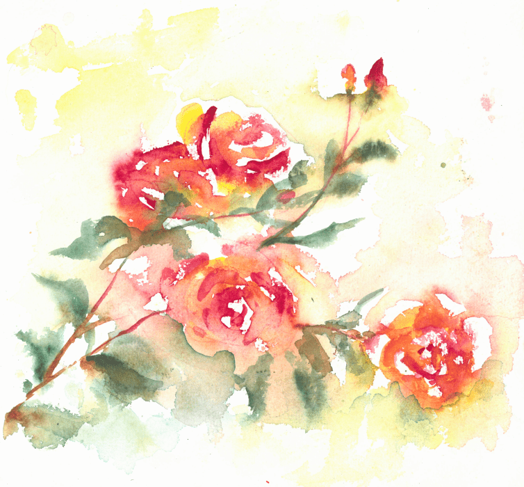 Red Watercolour Rose